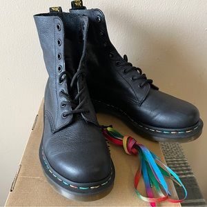 Dr. Martens Pascal Rainbow Combat Boots Style 1460 Lace Up Boots